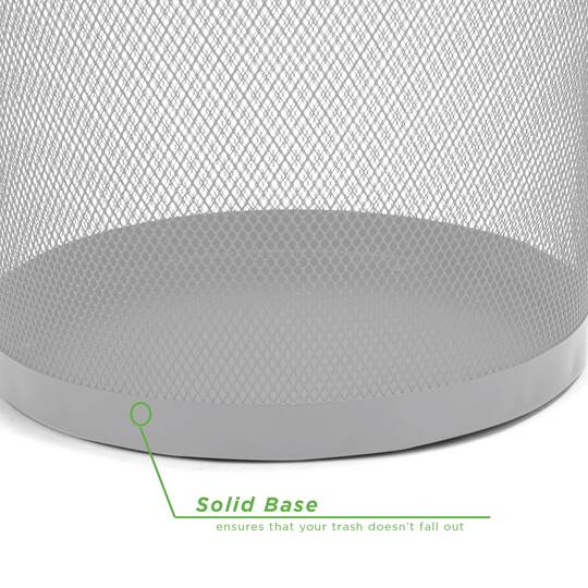 Mind Reader Garbage Round Metal Mesh Waste Basket Recycling Bin